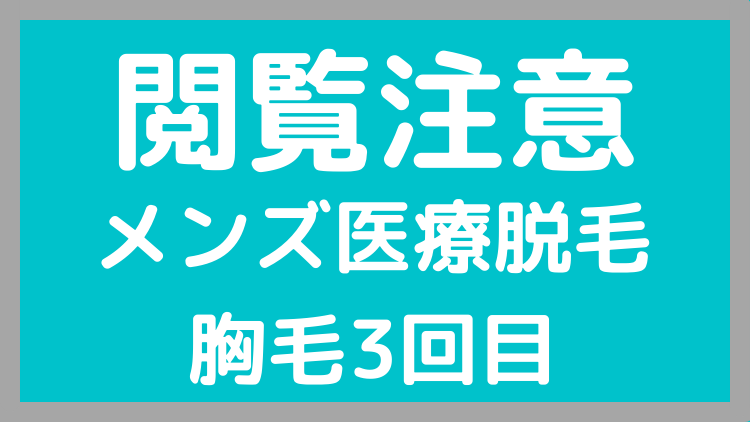 メンズ医療脱毛胸毛3回目