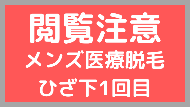 メンズ医療脱毛ひざ下１